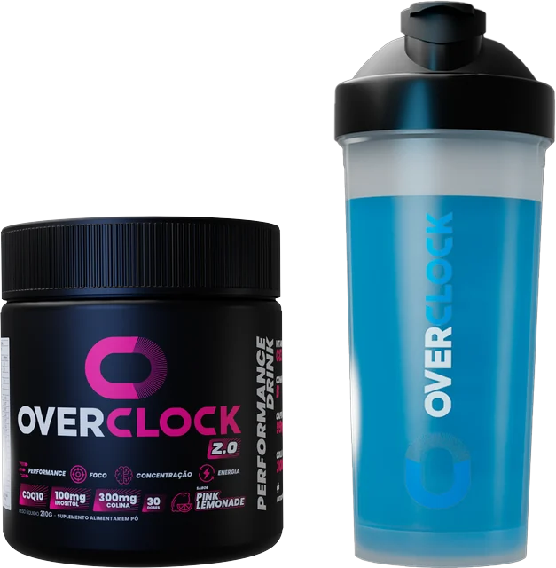 Pote do produto sabor Pink Lemonade ao lado do shaker da marca